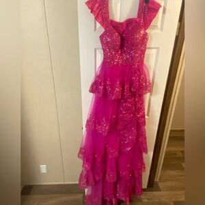 Pink sparkle corset dress